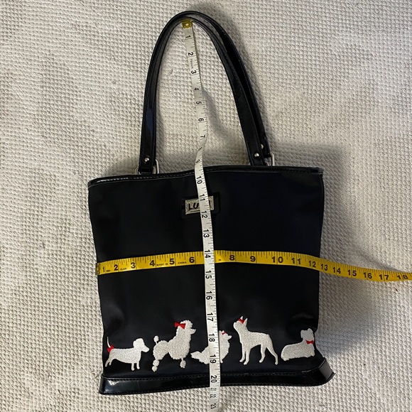 Lulu Guinness Black Nylon with Dog Motif - Picture 17 of 17